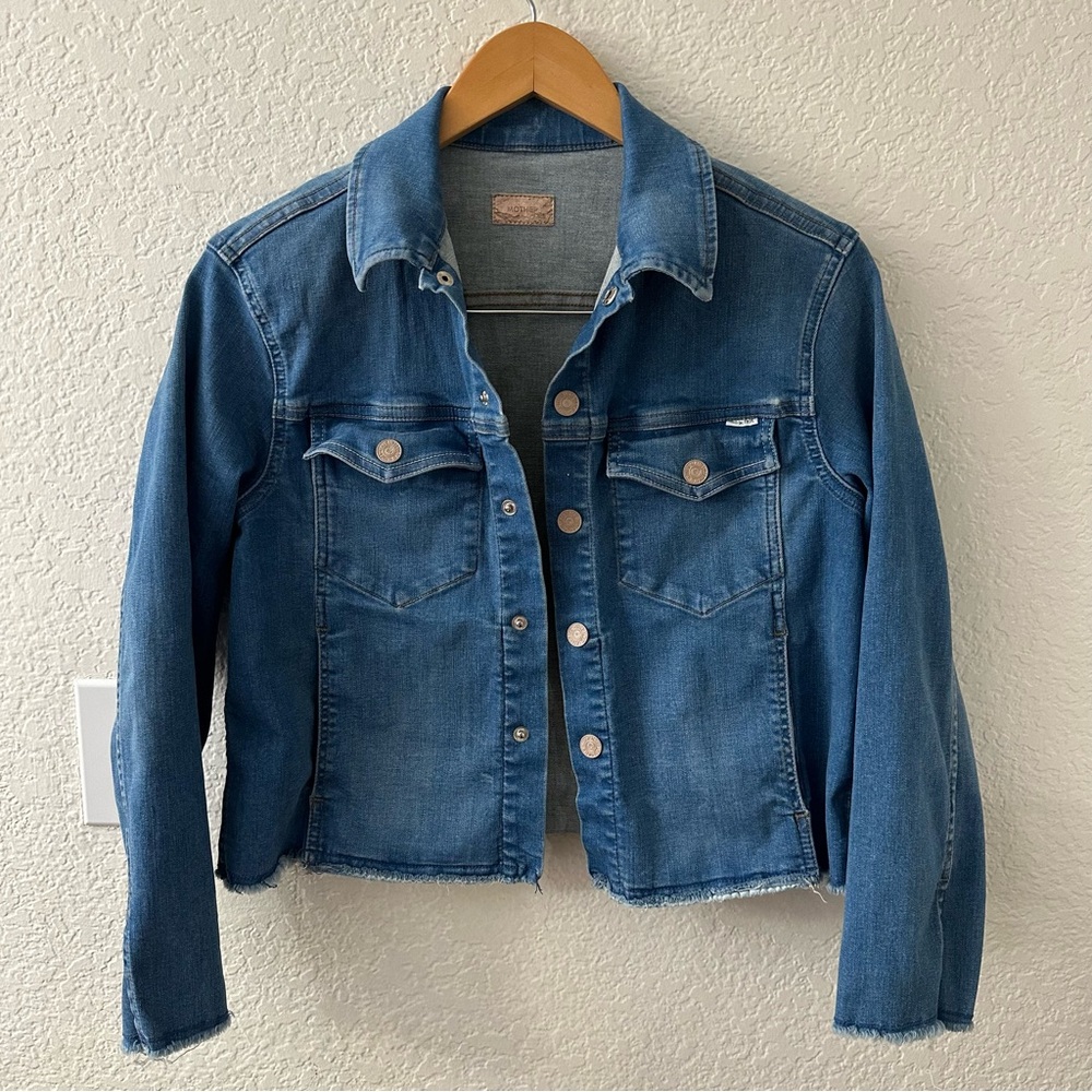 MOTHER Denim Straight A Fray Jean Jacket - Chill